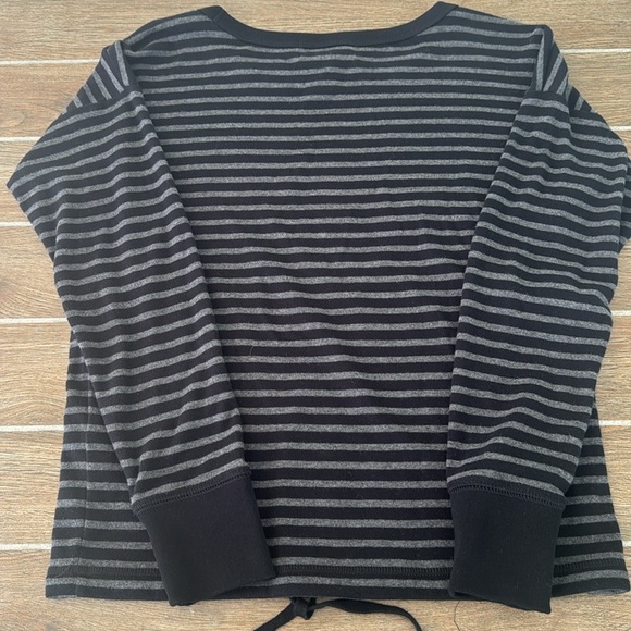 Black and Gray Striped Long Sleeve Top - Picture 5 of 6